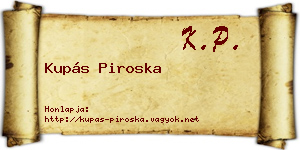 Kupás Piroska névjegykártya